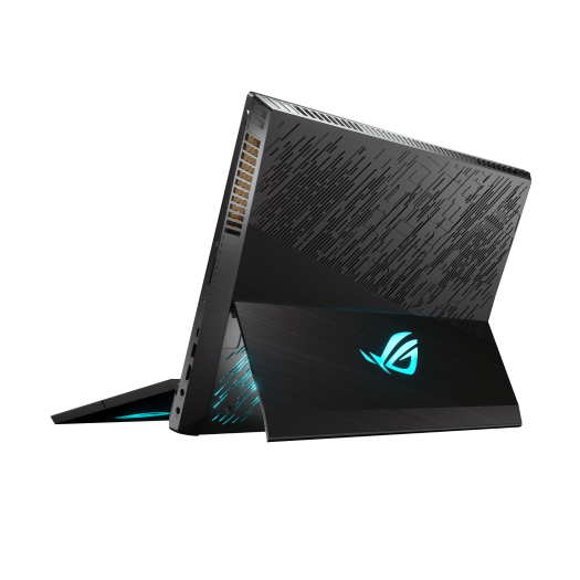 Der Ständer auf der Rückseite klappt automatisch auf, wenn das Gerät auf eine Oberfläche gestellt wird. (Bild: Asus)